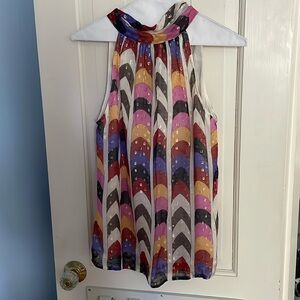 Oliphant Multicolor Chevron Halter Top